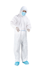 Combinação médica terno Dustproof protetor descartável branco da gota do vestido do anti