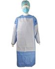 O cirurgião Disposable Surgical Gown, isolamento plástico azul do laboratório veste o material do PE dos PP