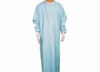 Vestidos descartáveis azuis do hospital dos vestidos cirúrgicos de Spunlace tecidos brandamente não