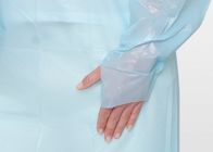 Acessórios cirúrgicos do vestido plástico impermeável do avental do CPE do vestido do isolamento do laço do polegar