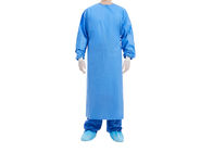 Vestido cirúrgico reforçado não tecido de vestido cirúrgico azul estéril descartável