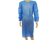 Vestido não tecido cirúrgico descartável azul do isolamento de SMS do vestido estéril com 20 - 45g