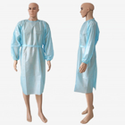 Vestido cirúrgico descartável impermeável do PE azul dos PP com punhos elásticos