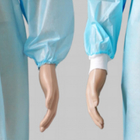 Vestido cirúrgico descartável impermeável do PE azul dos PP com punhos elásticos