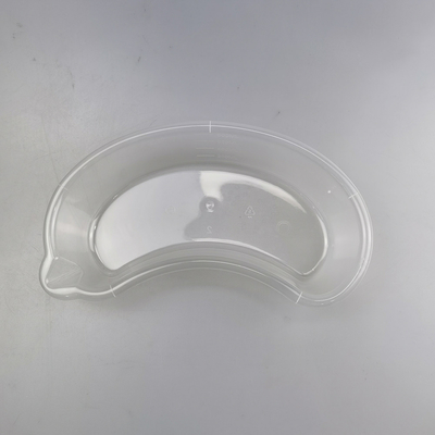 Prato descartável plástico 800cc transparente do rim com boca curvada