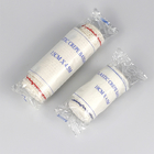 Rolo de bandagem de crepe elástica médica não estéril 80% algodão fio azul/vermelho