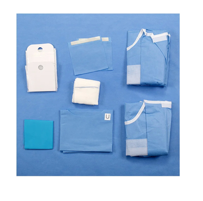 Pacotes cirúrgicos descartáveis de tecido não tecido em azul / verde / branco para maior proteção