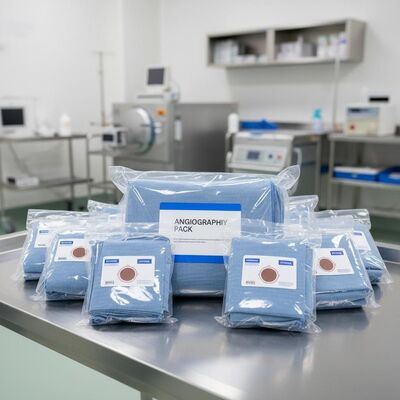 Pacotes cirúrgicos estéreis de esterilização a vapor com tecido não tecido e pacotes de angiografia para hospitais