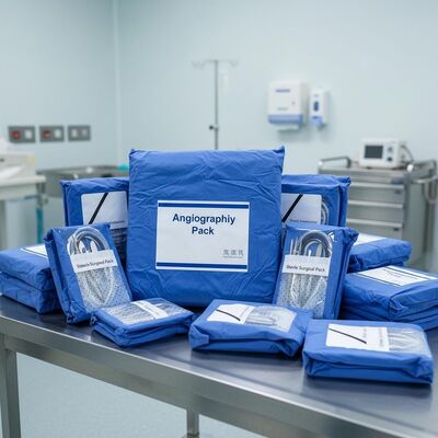 Pacotes cirúrgicos estéreis de esterilização a vapor com tecido não tecido e pacotes de angiografia para hospitais