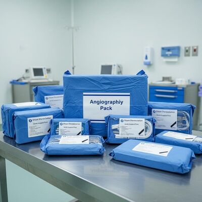Pacotes cirúrgicos estéreis de esterilização a vapor com tecido não tecido e pacotes de angiografia para hospitais