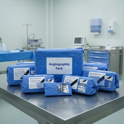 Pacotes cirúrgicos estéreis de esterilização a vapor com tecido não tecido e pacotes de angiografia para hospitais