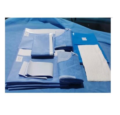 Pacotes cirúrgicos estéreis azuis não tecidos / Pacotes de angiografia com esterilização a vapor