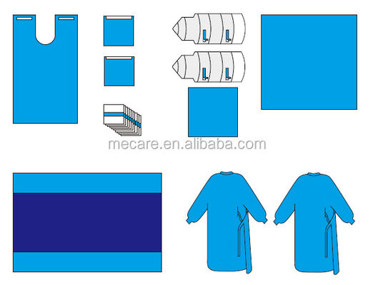 Pacotes cirúrgicos descartáveis sem látex com materiais de alta absorção e validade de 3 anos para uso hospitalar